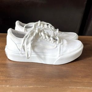 Kids Vans. Size 3. Barely worn, but light cleaning recommended. Brand new laces!